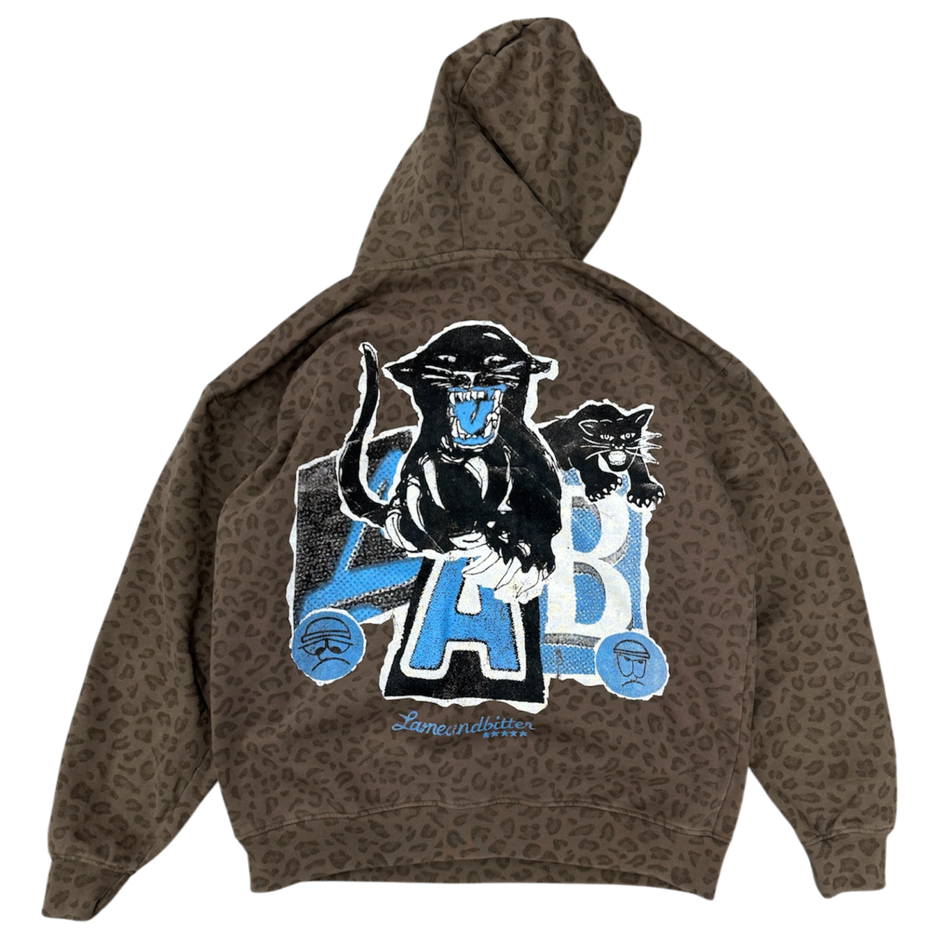Brown Leopard Hoodie (Baby Blue)