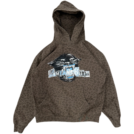 Brown Leopard Hoodie (Baby Blue)