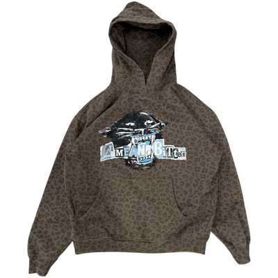 Brown Leopard Hoodie (Baby Blue)