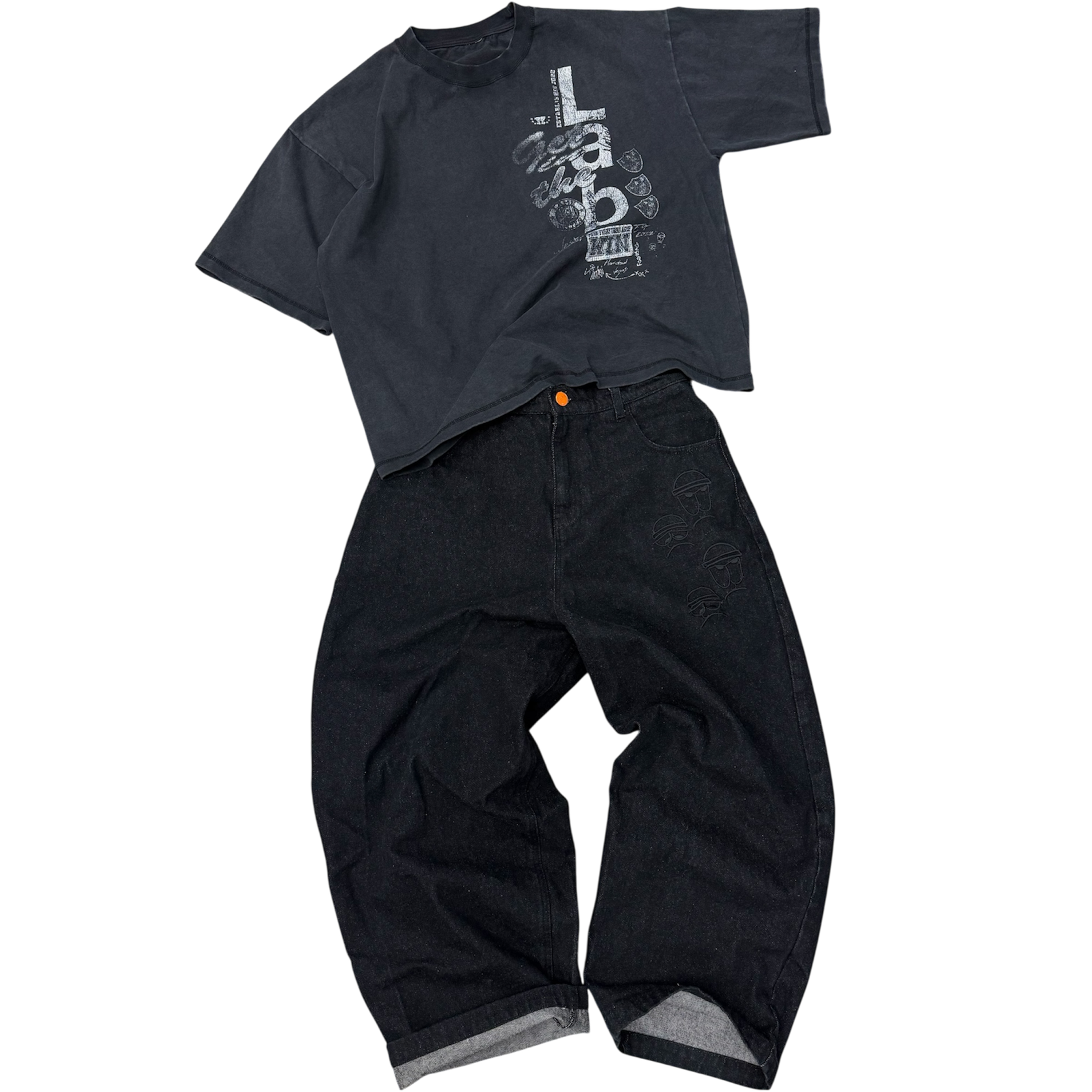 LAB BLACK BAGGY JEANS